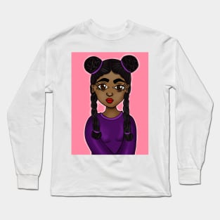 black girl magic cute art digital drawing Long Sleeve T-Shirt